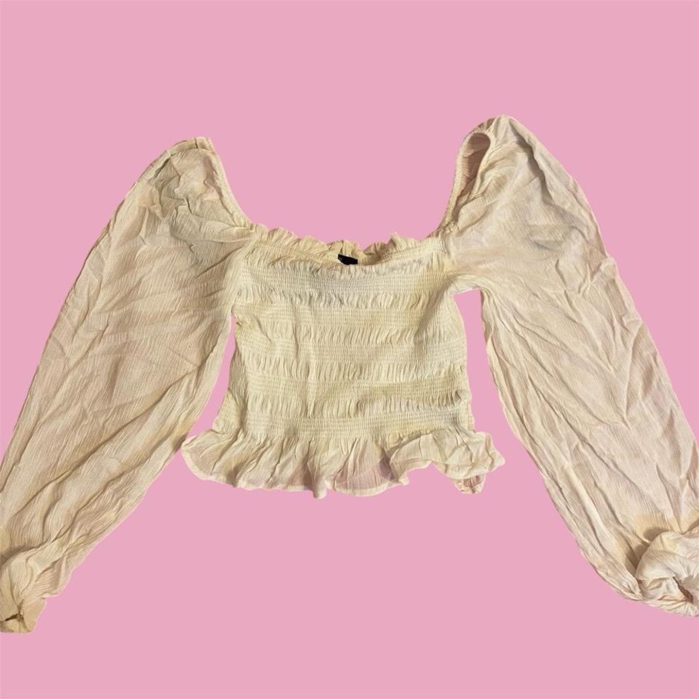 cute white off the shoulder "peasant" blouse